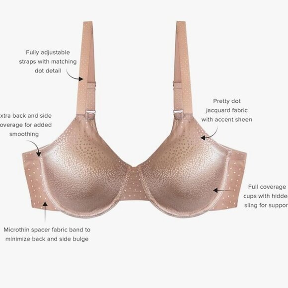 NWT Wacoal Women's Back Appeal Underwire Bra, Rose Dust - Picture 3 of 7